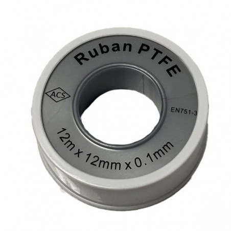 Ruban Ptfe 0,1 X 12 Mm X 12M