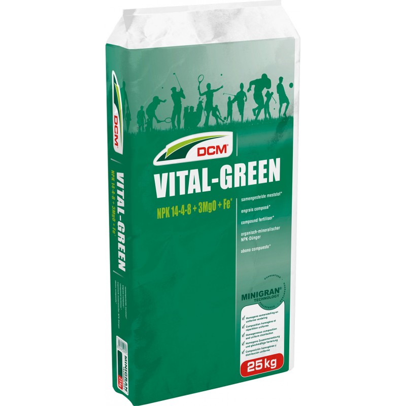 Engrais Gazon Vital-Green (mg) 14-5-8 + 3 MgO + 0,05 Fe (EDTA) 25 kg