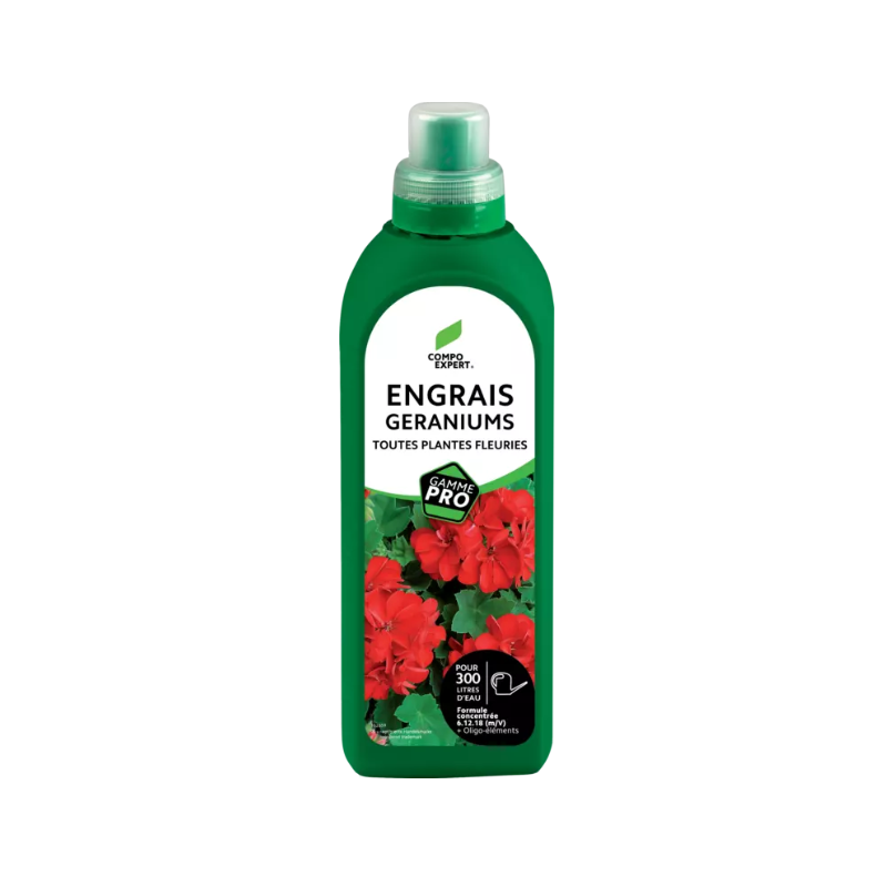 Engrais liquide geraniums et plantes fleuries 1 L