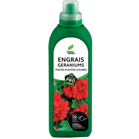Engrais liquide geraniums et plantes fleuries 1 L