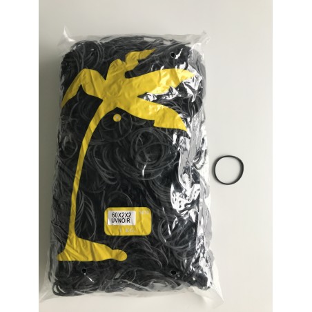 Elastique noir 60mm x 2mm, sachet 1kg
