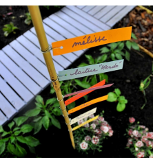 Etiquette PVC avec fil galva 10 x 1.8 Jaune, sachet de 250