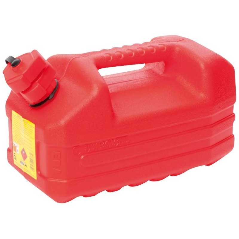 Jerrican Plastique Rouge 5 Litres Agree Hydrocarbure