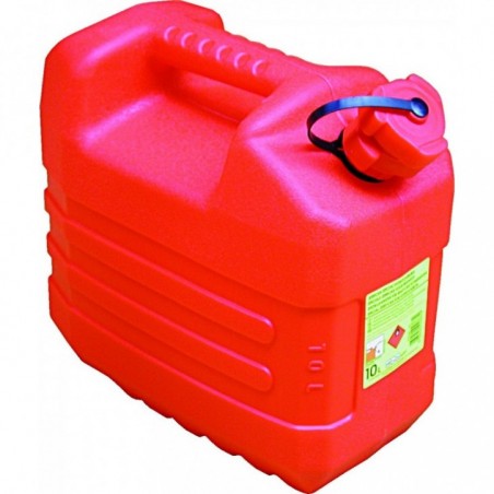 Jerrican Plastique Rouge 10 Litres Agree Hydrocarbure