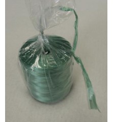 Raphia synthétique vert, bobine de 200 g.