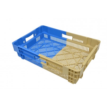 Bac gerbable et emboitable à 50%, Bi-Color, 4 poignées 600x400x147mm