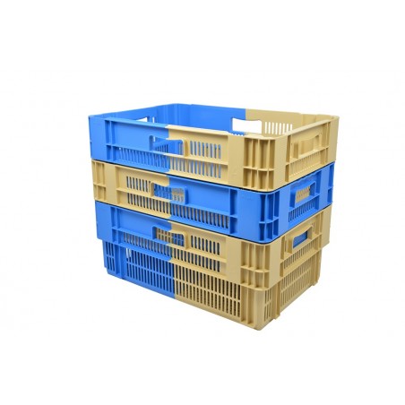 Bac gerbable et emboitable à 50%, Bi-Color, 4 poignées 600x400x187mm