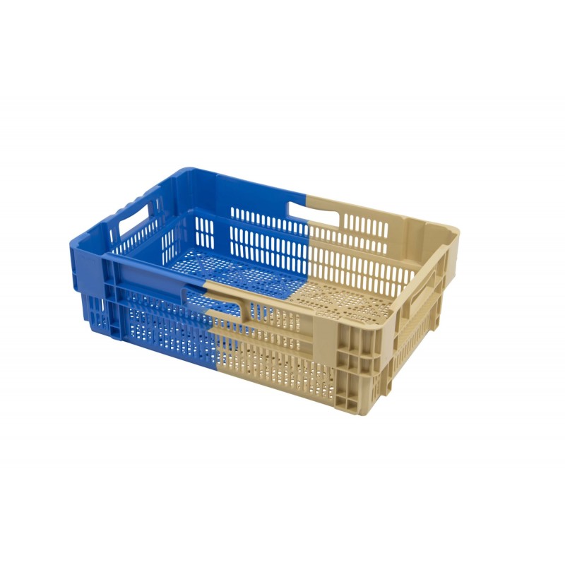 Bac gerbable et emboitable à 50%, Bi-Color, 4 poignées 600x400x187mm